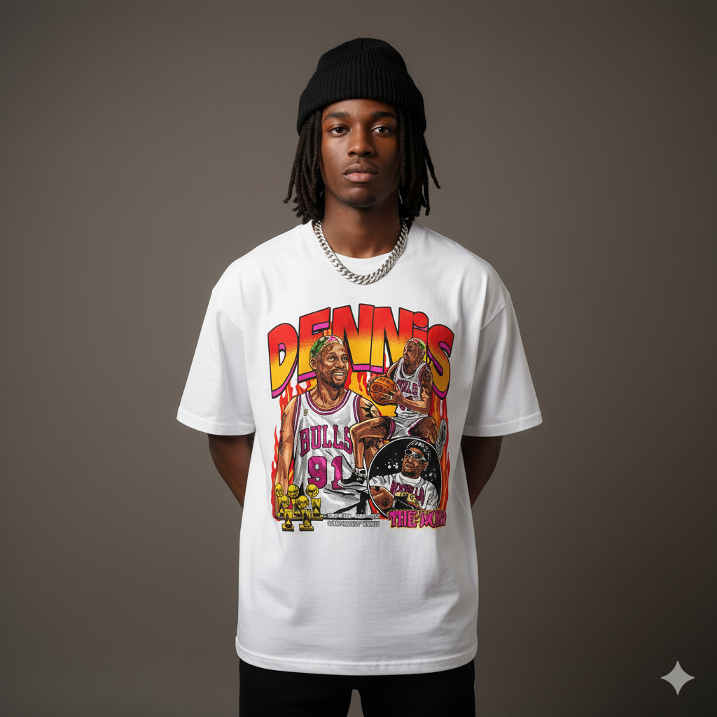 BASKETBALL LEGEND THE WORM T-SHIRT WHITE