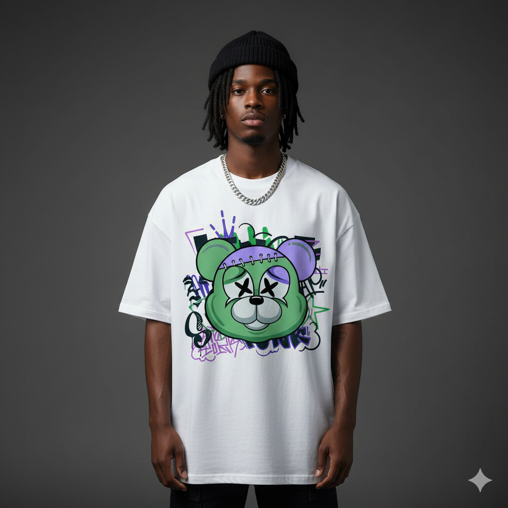 GRAFFITI TEDDY T-SHIRT WHITE