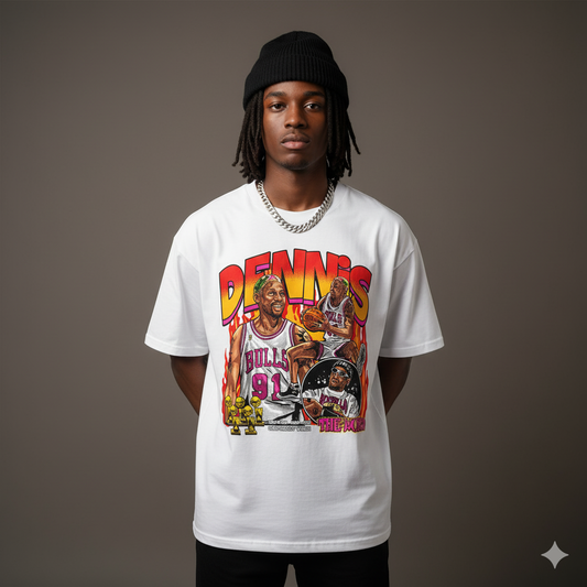 BASKETBALL LEGEND THE WORM T-SHIRT WHITE